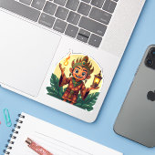 Javanese Puppet Sticker with Glowing Lantern (Laptop mit iPhone)