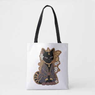 Javanesisches Katzenkunst-Totebag Tasche