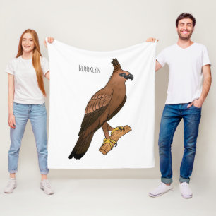 Javanischer Habichtsadler-Vogel-Cartoon-Illustrati Fleecedecke