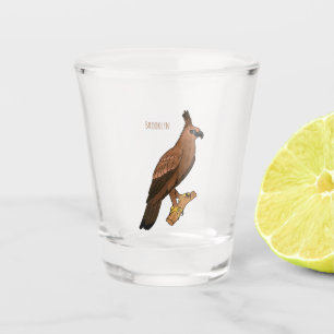 Javanischer Habichtsadler-Vogel-Cartoon-Illustrati Schnapsglas