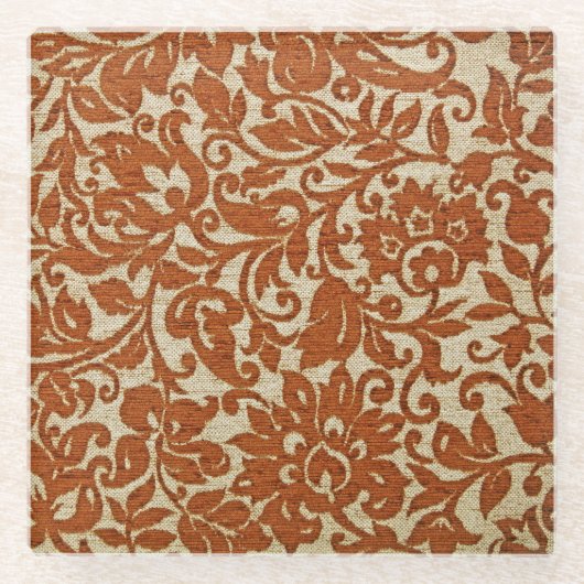 Javanisches Blumenmuster: gewebte Textur. Glasuntersetzer (Vorderseite)