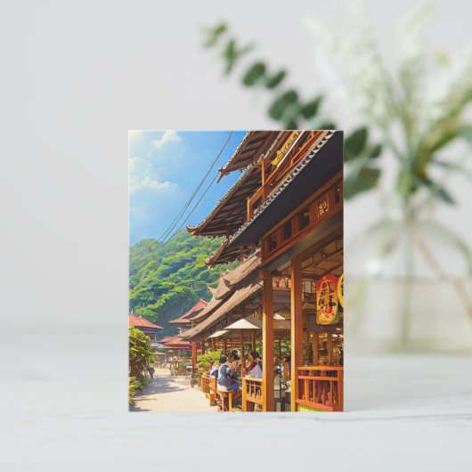 Javanisches Kaffeehaus Postkarte (Stehend Vorderseite)