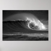 Java's Epic Wave - Black & White Surf Poster (Vorne)