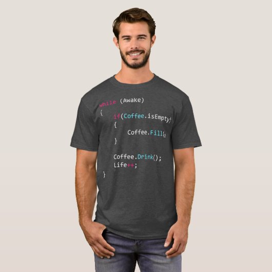Javascript-Anforderungen für Kaffee T-Shirt (Vorne ganz)