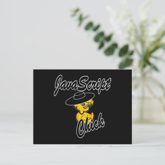 JavaScript Chick #4 Postkarte (Stehend Vorderseite)