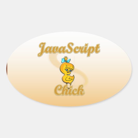 JavaScript Chick Ovaler Aufkleber (Vorderseite)