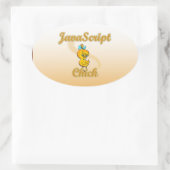 JavaScript Chick Ovaler Aufkleber (Tasche)