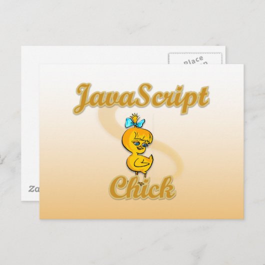JavaScript Chick Postkarte (Vorne/Hinten)