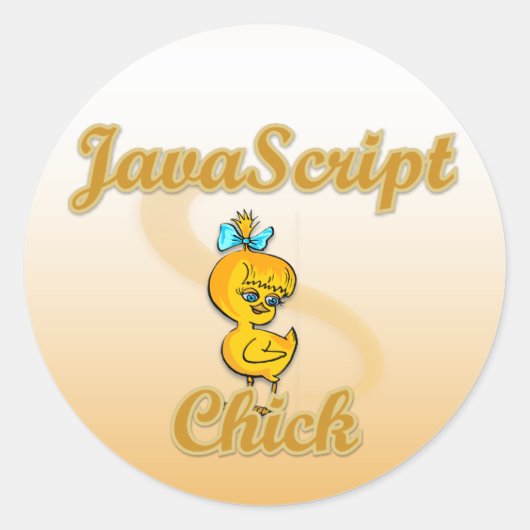 JavaScript Chick Runder Aufkleber (Vorderseite)