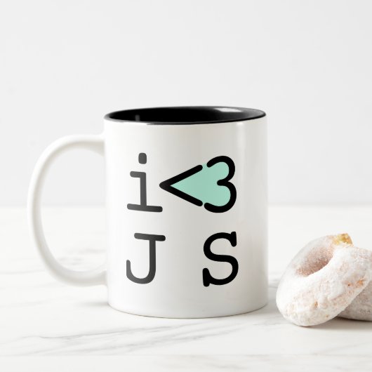 Javascript-Kaffee-Tasse (#c0ffee Bruch) Zweifarbige Tasse (Mit Donut)