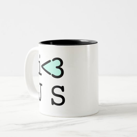 Javascript-Kaffee-Tasse (#c0ffee Bruch) Zweifarbige Tasse (Vorderseite Links)