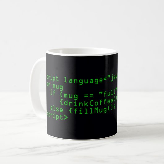 Javascript-Kaffee-Tasse Kaffeetasse (Vorderseite Links)