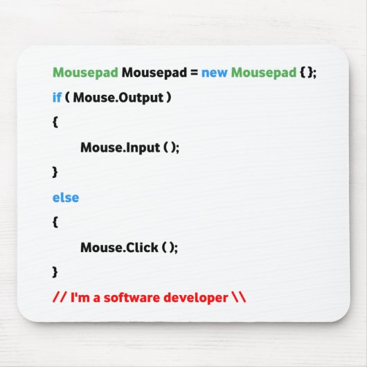 JavaScript Mousepad. Unique(Software-Entwickler) Mousepad (Vorne)