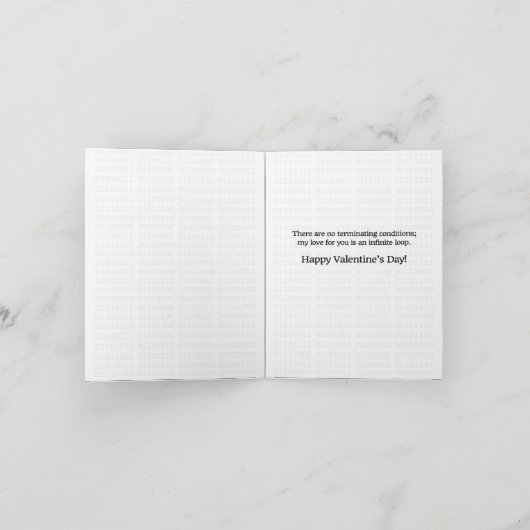 Javascript-Programmiercode Nerd Valentinstag Liebe Karte (Innenseite)