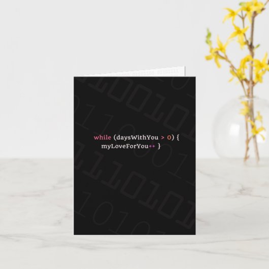 Javascript-Programmiercode Nerd Valentinstag Liebe Karte (Gelbe Blume)