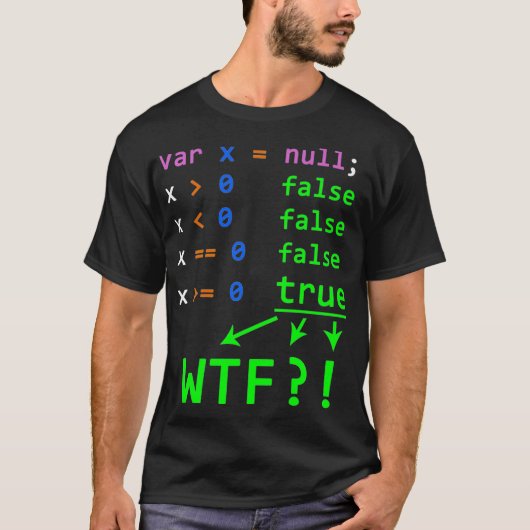 Javascript Programming Joke with null value for de T-Shirt (Vorderseite)