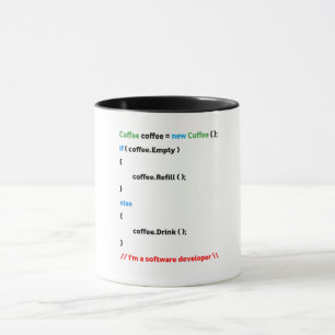 JavaScript-Tasse. Ich bin Software-Entwickler. Tasse