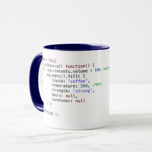 Javascriptkaffee-Tasse Tasse (Vorderseite Links)