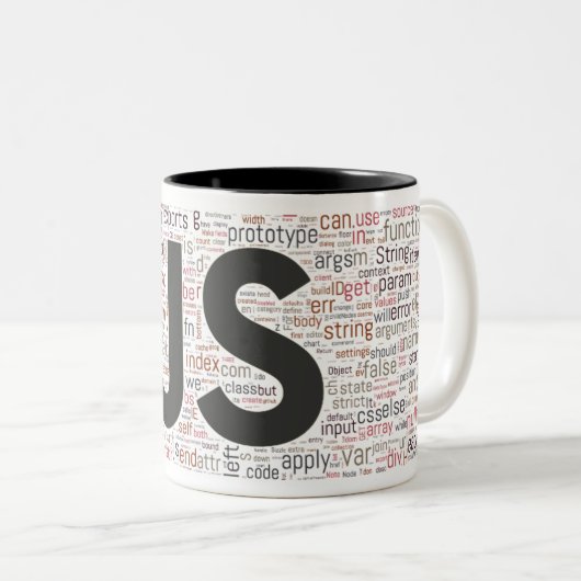 Javascriptwort-Wolken-Tasse Zweifarbige Tasse (VorderseiteRechts)