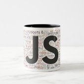 Javascriptwort-Wolken-Tasse Zweifarbige Tasse (Mittel)