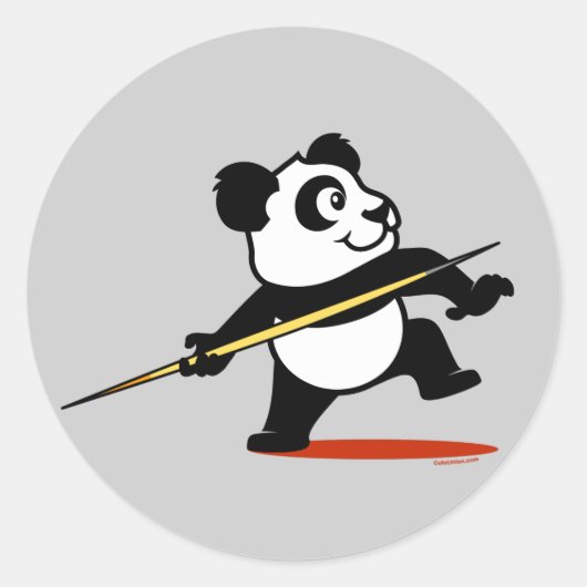 Javelin Panda Runder Aufkleber (Vorderseite)