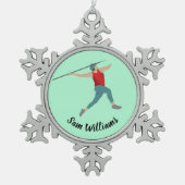 Javelin Schneeflocken Zinn-Ornament (Vorderseite)