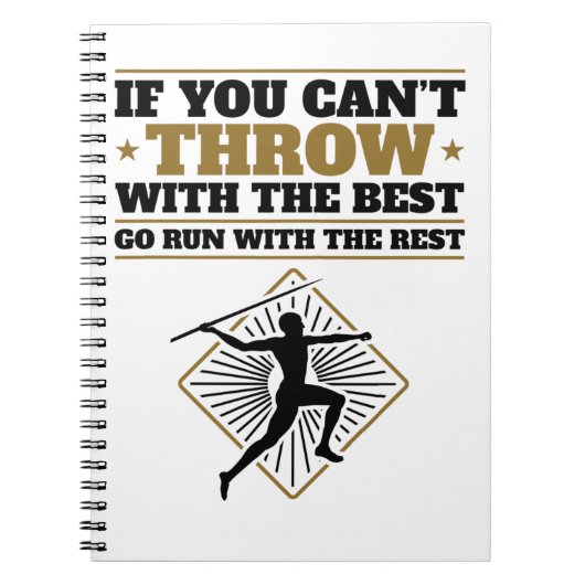 Javelin Thrower Funny Throw mit dem Besten Notizblock (Vorderseite)