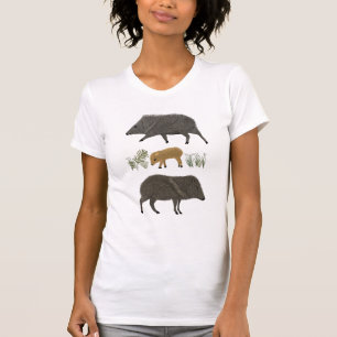 Javelina Familie Portrait Wüstentiere T-Shirt