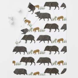Javelina Family Portrait Wüste Tiere Muster Babydecke