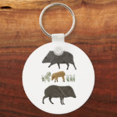 Javelina Family Portrait Wüstentiere Schlüsselanhänger (Vorderseite)