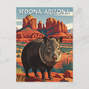 Javelina in Sedona Arizona Vertical Travel Vertica Postkarte