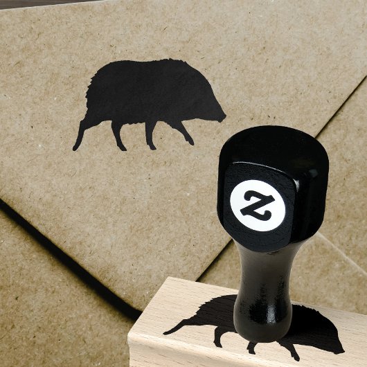 Javelina Silhouette Gummistempel