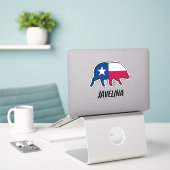 Javelina Silhouette with Texas State Flag Aufkleber (Laptop auf Schreibtisch)