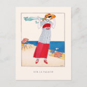 Javier Gose Seaside French Fashion Illustration Postkarte (Vorderseite)
