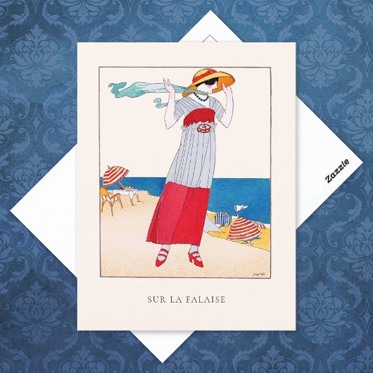 Javier Gose Seaside French Fashion Illustration Postkarte