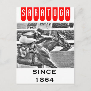Javier - Rennkurs in Saratoga Postkarte