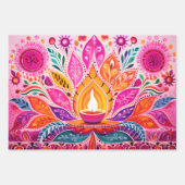 Jaw - abfallendes rosa Diwali Geschenkpapier Set (Vorderseite 3)