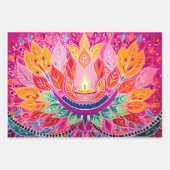 Jaw - abfallendes rosa Diwali Geschenkpapier Set (Vorderseite)