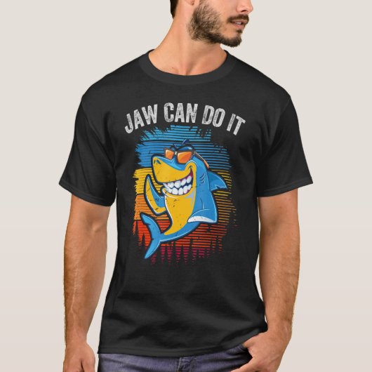Jaw Can Do It Shark Beach Family Vacation T-Shirt (Vorderseite)