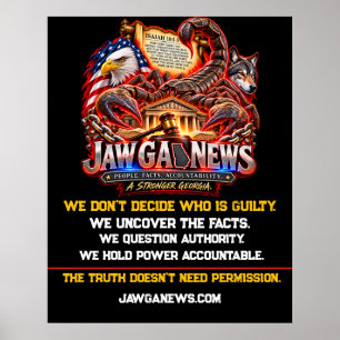 JAW GA News Wahrheit, Gerechtigkeit & Rechenscha Poster