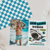 Jaw-Some Photo Shark Birthday Invitation Einladung