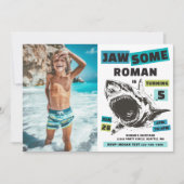 Jaw-Some Photo Shark Birthday Invitation Einladung (Vorderseite)