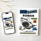 Jaw-Some Shark Birthday Invitation Einladung