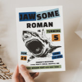 Jaw-Some Shark Birthday Invitation Einladung