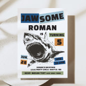 Jaw-Some Shark Birthday Invitation Einladung