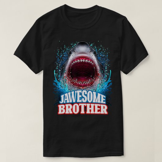 Jawesome Brother Sibling Great White Shark Animal T-Shirt (Design vorne)