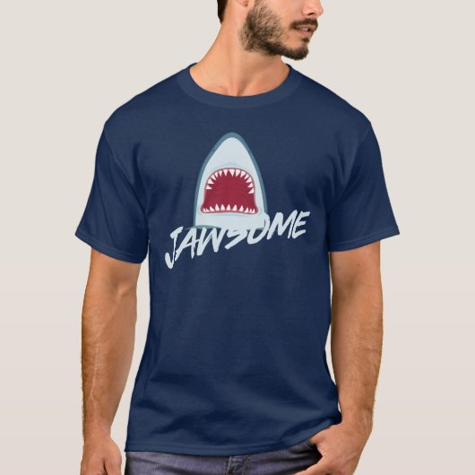Jawesome mit illustriertem Haifisch T-Shirt (Vorderseite)