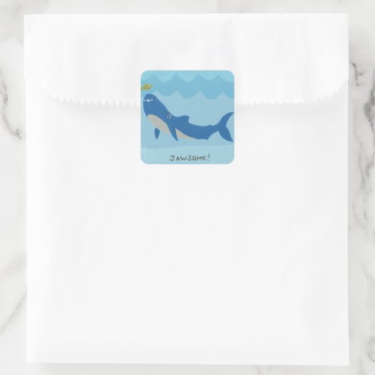 Jawesome Shark Quadratischer Aufkleber (Tasche)