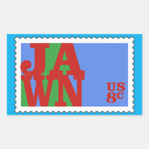 JAWN Philly 70er Liebe Briefmarke Parody Rechteckiger Aufkleber