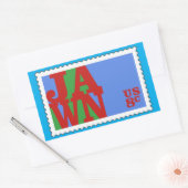JAWN Philly 70er Liebe Briefmarke Parody Rechteckiger Aufkleber (Umschlag)